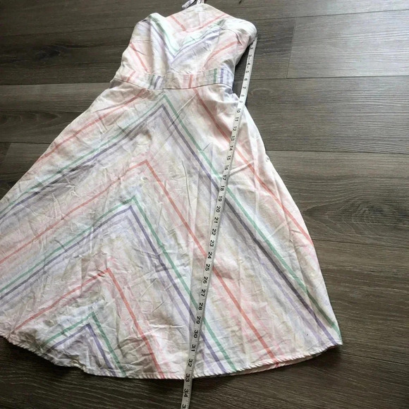 New York And Company Pastel Rainbow Stripe Halter Dress Size Small - Picture 4 of 14